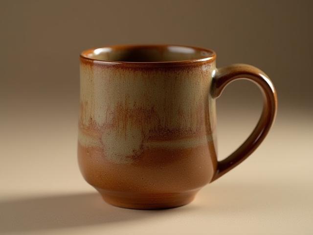 Close-up ng seramikang tasa na may detalyadong pagkakagawa, nakatuon sa mataas na resolusyon at pagkakabuo ng produkto.