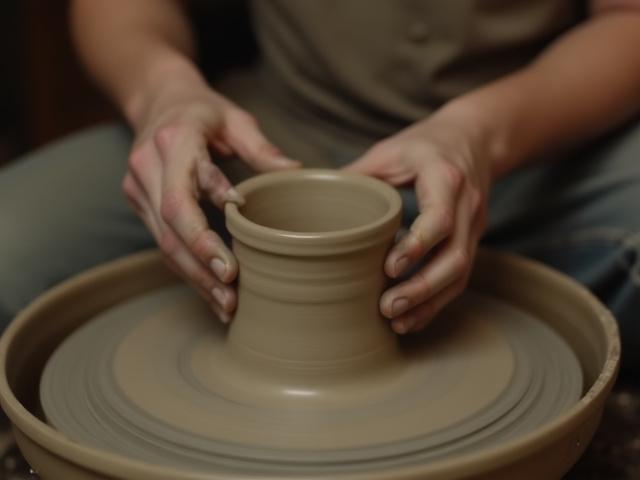 Thumbnail for a video of a potter working on a wheel