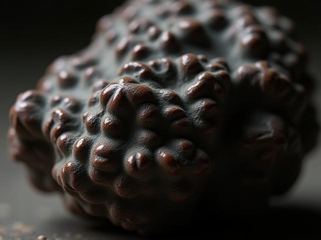 Close-up of a unique textured ceramic art piece